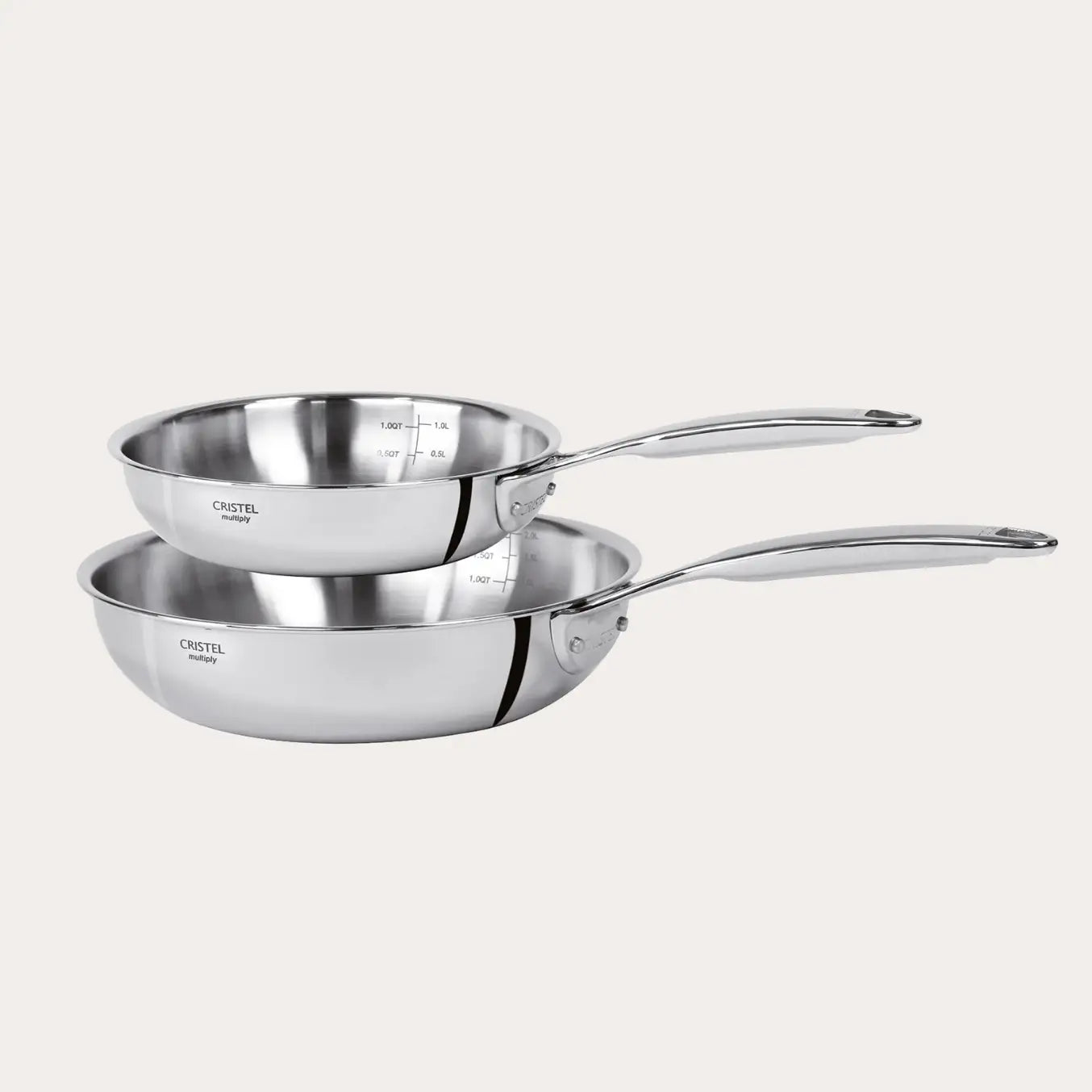 Set of 2 deep frying pans